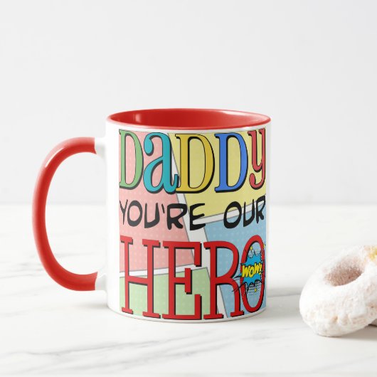 Mug Papa vous êtes notre photo de héros (Avec donut)