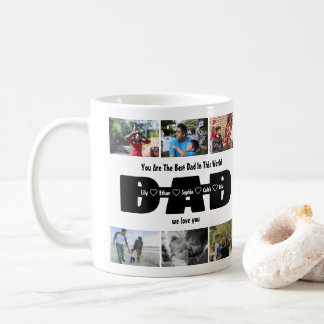 Mug Papa, We Love You - Fête des pères 6 Photo Collage
