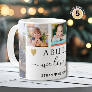 Mug Papa We Love You Petits-Enfants 5 Collage Photo
