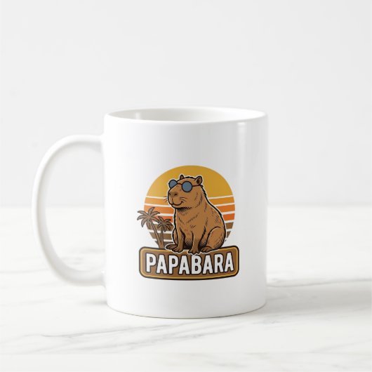 Mug PAPABARA Conception Vectorielle Papa Capybara Rétr (Gauche)