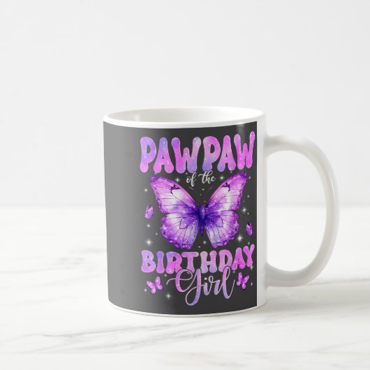 Mug Papapapou de la fille d'anniversaire Papillon Drôl (Droite)
