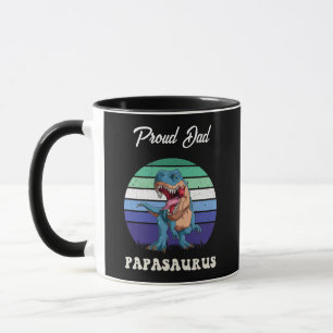 Mug Papasaurus Dinosaure drôle sur Drapeau Gay coucher
