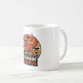 Mug Papawsaurus Rétro Dinosaure Coucher de Soleil Vect (Devant droit)