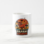 Mug Papawsaurus Rétro Dinosaure Coucher de Soleil Vect (Centre)