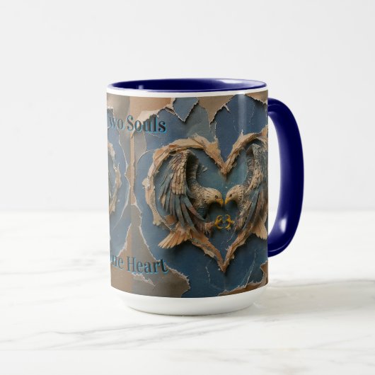 Mug Paper Cut Eagle Two Souls One Heart (Devant droit)