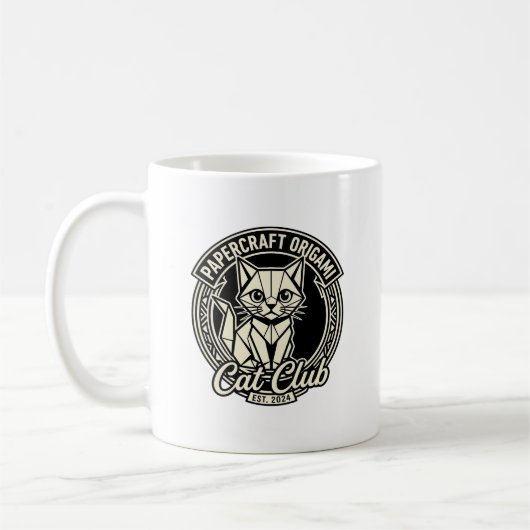 Mug Papercraft Origami Chat Drôle Chat Graphique - Pap (Gauche)