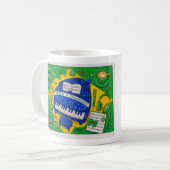 Mug Papeterie mignonne inspirée du drapeau du Brésil (Devant gauche)