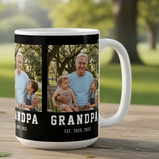 Mug Papi a établi Bold Black 3 Photo 