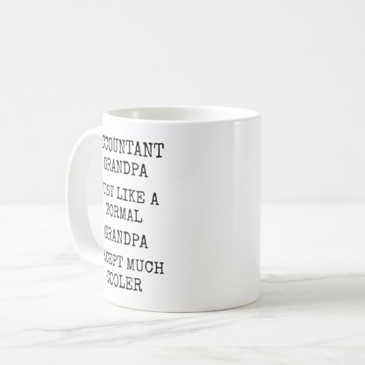 Mug Papi comptable bien plus cool drôle (Devant gauche)