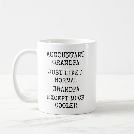 Mug Papi comptable bien plus cool drôle (Gauche)