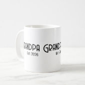 Mug Papi fondé année d'établissement texte grunge (Devant gauche)