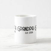 Mug Papi fondé année d'établissement texte grunge (Centre)