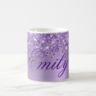 Mug Papier Aluminium Violet Clair Pailleté Personnalis