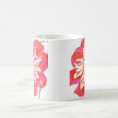 Mug Papier dahlia rayé rouge et blanc corail (Centre)