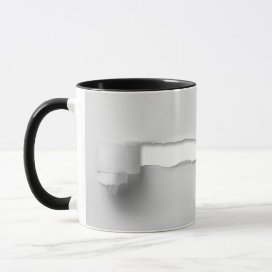 Mug Papier déchiré Échantillon 3D Funny Trick Coffee C (Gauche)