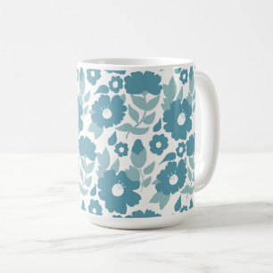 Mug Papier d'emballage fleurs abstraites bleues