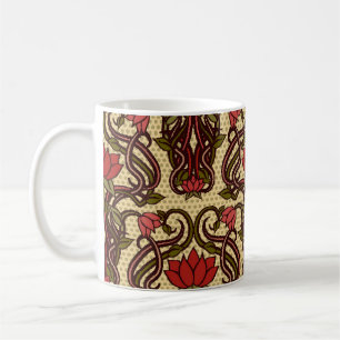 Mug Papier peint à fleurs Art Nouveau.
