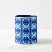 Mug Papier peint Art Déco motif - bleu cobalt et blanc (Centre)