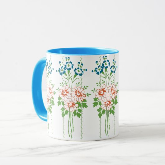 Mug Papier peint baroque bouquet de fleurs (Devant gauche)