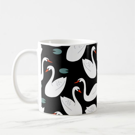 Mug Papier peint blanc Swans Lake (Gauche)