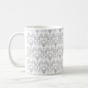 Mug Papier peint Damas vintage - noir + votre backgr.