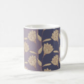 Mug papier peint de crocus floral rétro en bleu mauve  (Devant droit)