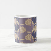 Mug papier peint de crocus floral rétro en bleu mauve  (Centre)