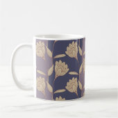 Mug papier peint de crocus floral rétro en bleu mauve  (Gauche)