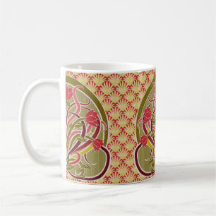 Mug Papier peint floral de style Art nouveau, vintage