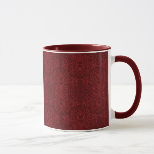 Mug Papier peint floral rouge détaillé (Droite)