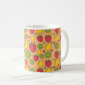 Mug Papier peint fraise, citron et kiwi (Devant droit)
