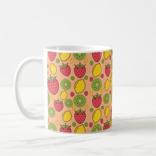 Mug Papier peint fraise, citron et kiwi (Gauche)