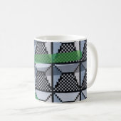 Mug Papier peint noir, vert et noir (Devant droit)