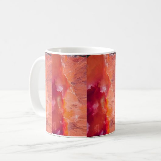 Mug Papier peint rouge-orange Waves (Devant gauche)