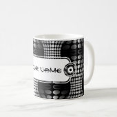 Mug Papier peint Vagues pointillé noir et blanc (Devant droit)