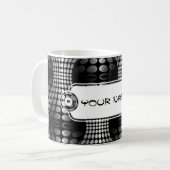 Mug Papier peint Vagues pointillé noir et blanc (Devant gauche)
