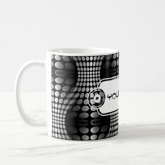 Mug Papier peint Vagues pointillé noir et blanc (Gauche)