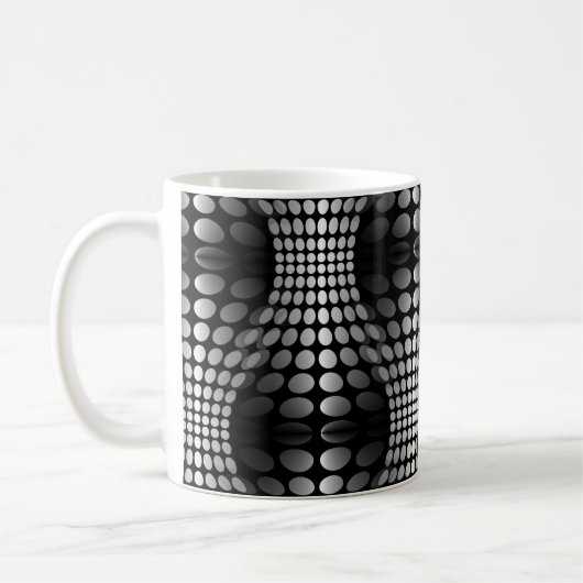 Mug Papier peint Vagues pointillé noir et blanc (Gauche)