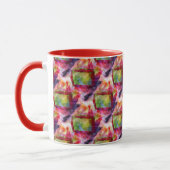 Mug Papier peint vert et rouge abstrait (Gauche)