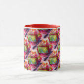 Mug Papier peint vert et rouge abstrait (Centre)