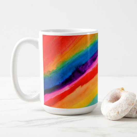 Mug Papier Tissu Rainbow Art (Avec donut)