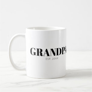 Mug Papiers à l'année d'établissement Minimal Texte Si
