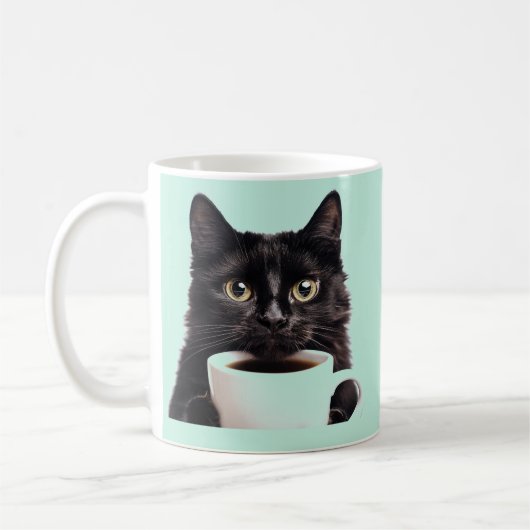 Mug Papiers De Mon Café, Chat Noir, Couleur De La Monn (Gauche)