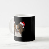 Mug Papillion Fun Dog Père Noël Image (Devant gauche)
