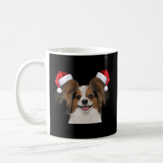 Mug Papillion Fun Dog Père Noël Image (Gauche)