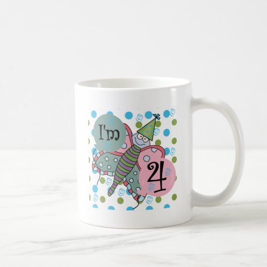 Mug Papillon 4e anniversaire Tshirts et cadeaux (Droite)
