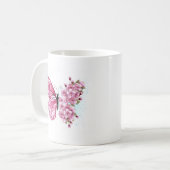 Mug Papillon à fleurs avec Sakura rose (Devant gauche)