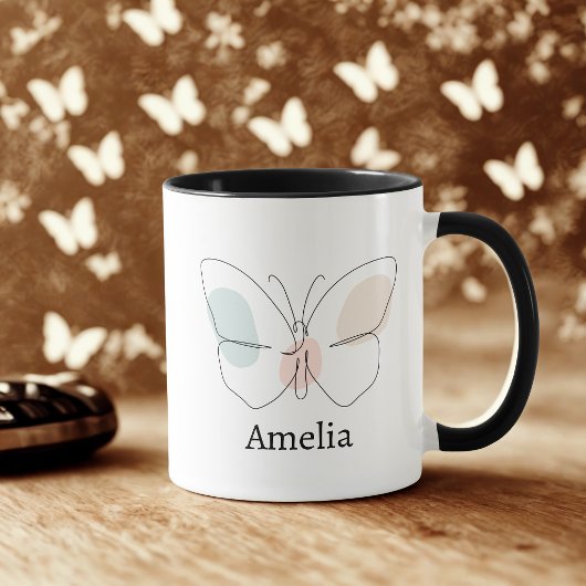 Mug Papillon à nom personnalisé