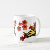 Mug Papillon à queue de tigre en fleur rouge (Devant droit)