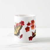 Mug Papillon à queue de tigre en fleur rouge (Centre)